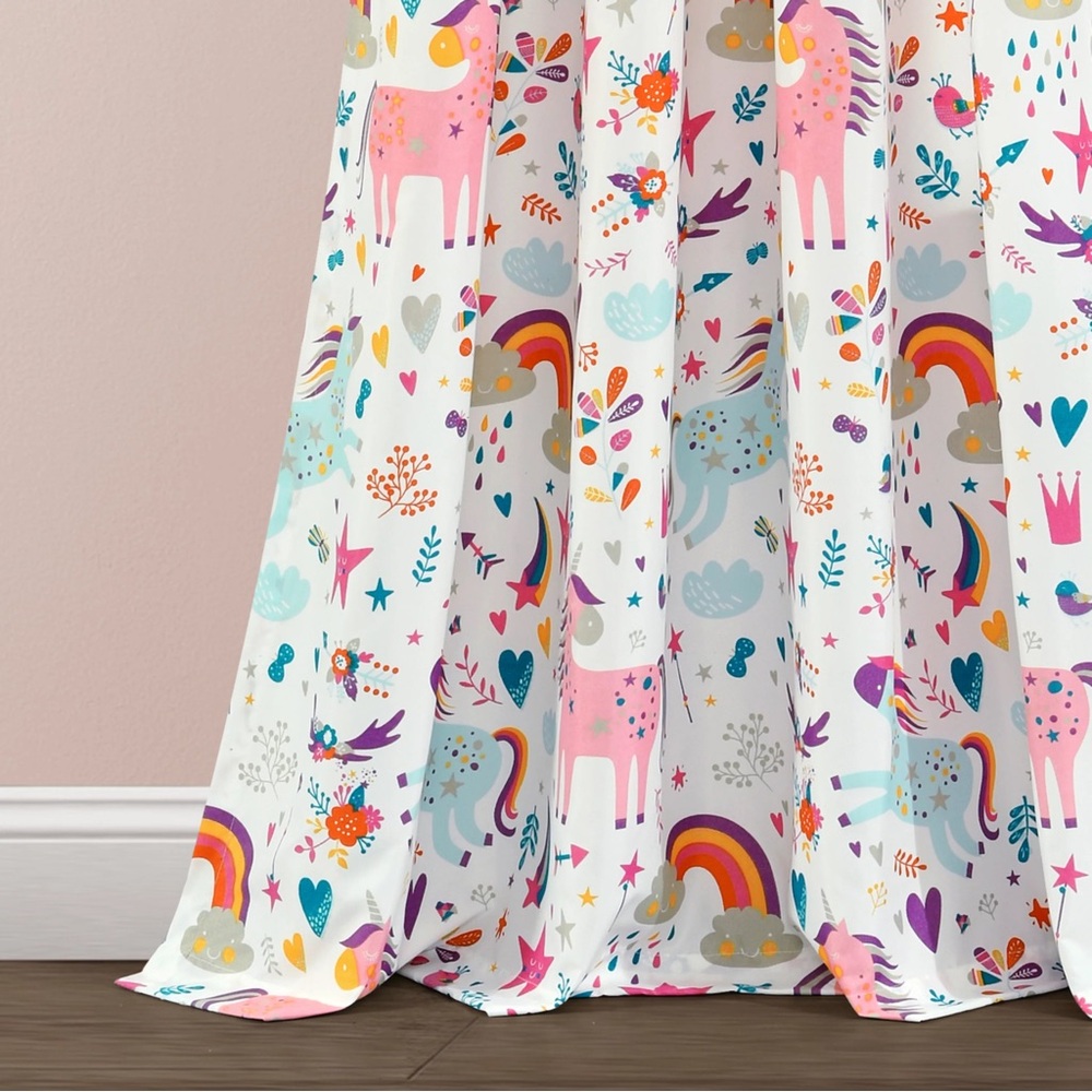 Colorful Unicorn Patterned Curtains